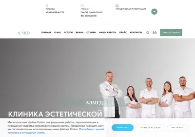 Снимок главной страницы almedclinic.ru