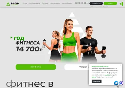 Снимок главной страницы alga-gym.ru