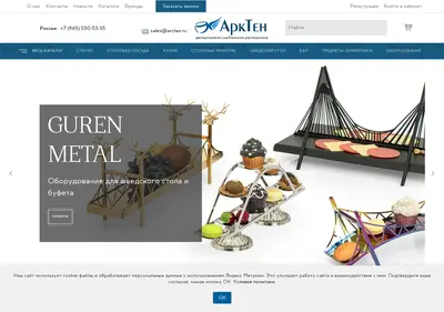 Снимок главной страницы arcten.ru