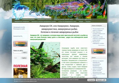 Снимок главной страницы aquariumok.ru