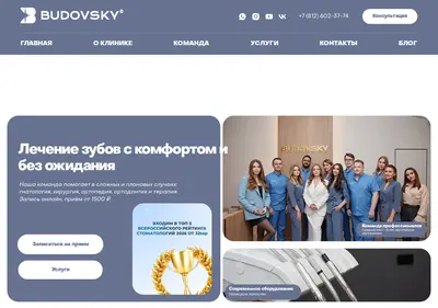 Снимок главной страницы budovsky-dent.ru