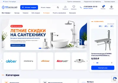 Снимок главной страницы 100sistem.ru