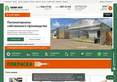 Снимок главной страницы alyansles.ru