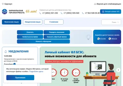 Снимок главной страницы bges.ru