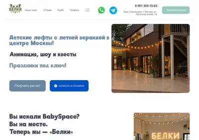 Снимок главной страницы babyspace-loft.ru