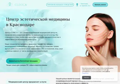 Снимок главной страницы clinica-krd.ru