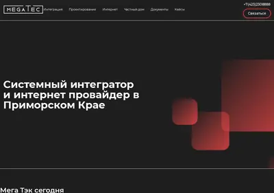Снимок главной страницы megatec.su