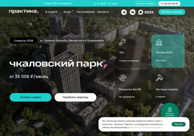 Снимок главной страницы chkpark.ru