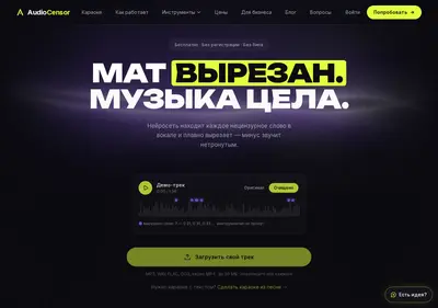 Снимок главной страницы audiocensor.ru