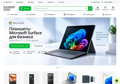 Снимок главной страницы blackberryrussia.ru