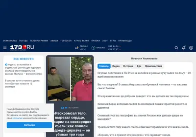 Снимок главной страницы 173.ru