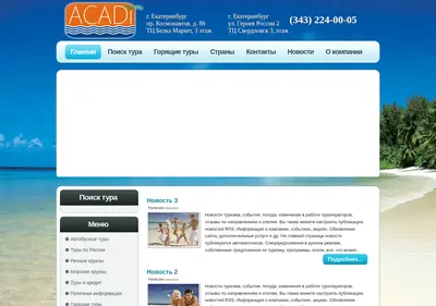 Снимок главной страницы acadi.ru