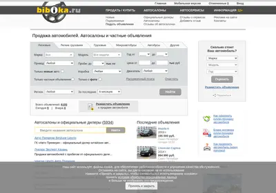 Снимок главной страницы bibika.ru
