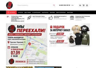 Снимок главной страницы orengun.su