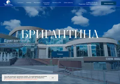 Снимок главной страницы brigantina-otel.ru