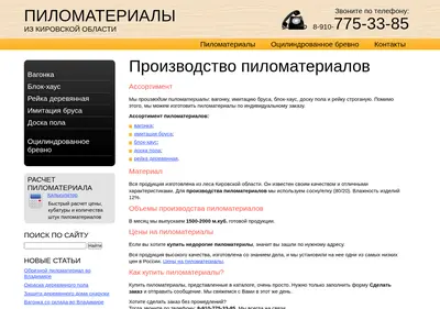 Снимок главной страницы brus43.ru