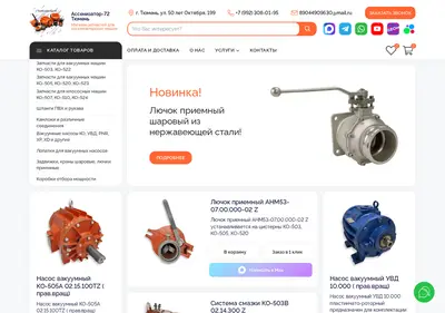 Снимок главной страницы assenizator-72.ru
