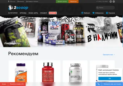 Снимок главной страницы 2scoop.ru