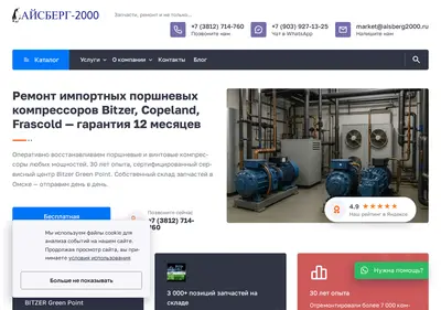 Снимок главной страницы aisberg2000.ru