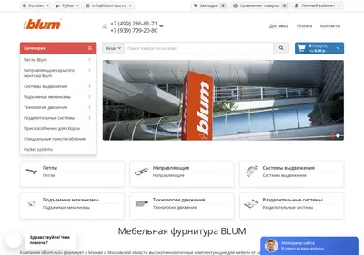 Снимок главной страницы blum-rus.ru