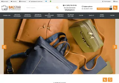 Снимок главной страницы bagstar.ru