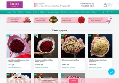 Снимок главной страницы buketsib.ru