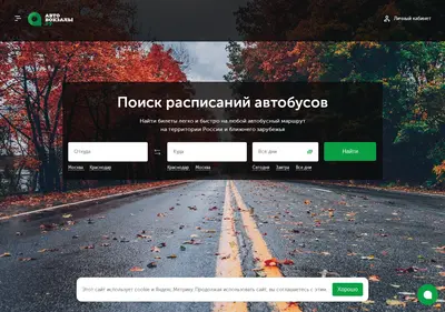 Снимок главной страницы avtovokzaly.ru