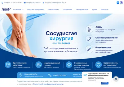 Снимок главной страницы aquila-kursk.ru