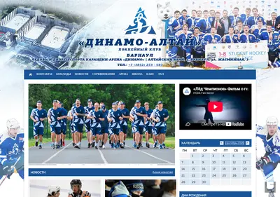 Снимок главной страницы hcdinamo.su