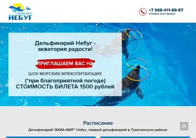 Снимок главной страницы aquadolphin.ru