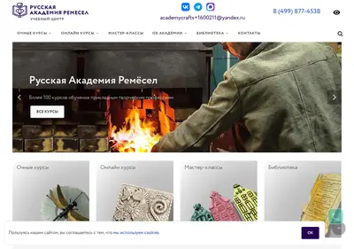 Снимок главной страницы academycrafts.ru