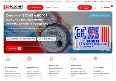 Снимок главной страницы vodomer.su