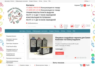 Снимок главной страницы burstenstore.ru
