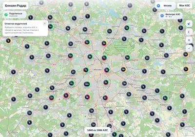 Снимок главной страницы benzinradar.ru