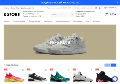 Снимок главной страницы basketball-store.ru