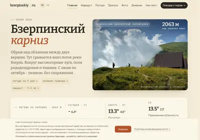 Снимок главной страницы bzerpinskiy.ru