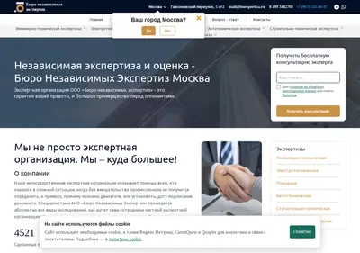 Снимок главной страницы bnexpertiza.ru