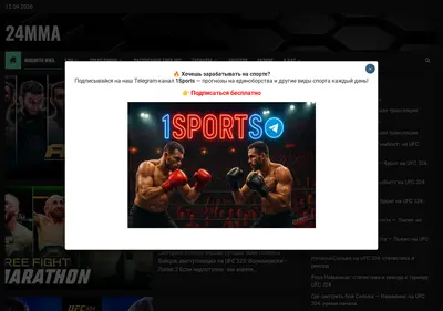 Снимок главной страницы 24mma.ru