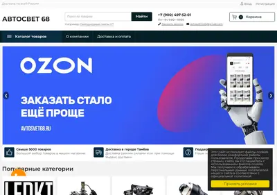 Снимок главной страницы avtosvet68.ru