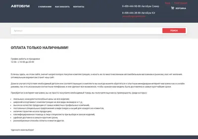 Снимок главной страницы autobumzap.ru