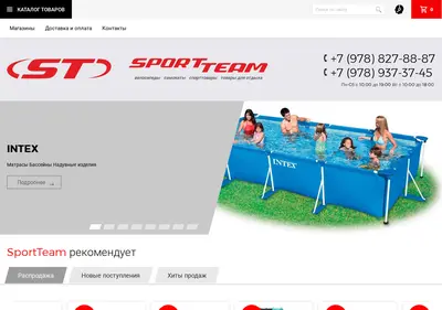 Снимок главной страницы sport-team.su