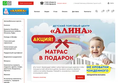 Снимок главной страницы alinannov.ru