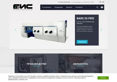 Снимок главной страницы binsys.ru
