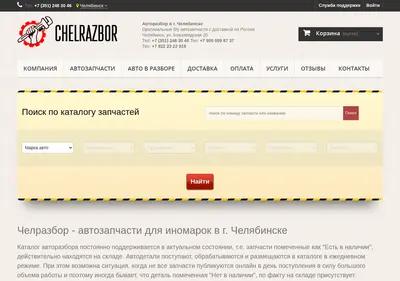 Снимок главной страницы chelrazbor.ru