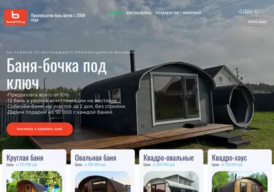 Снимок главной страницы bochky-dv.ru
