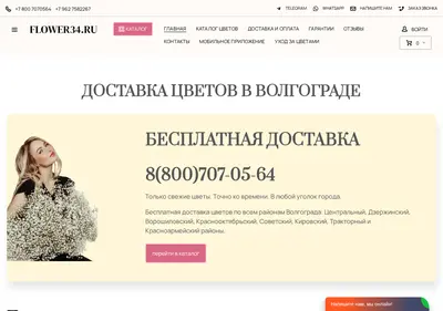 Снимок главной страницы flower34.ru