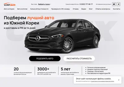 Снимок главной страницы carexkorea.ru