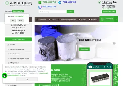Снимок главной страницы azina-trade.ru
