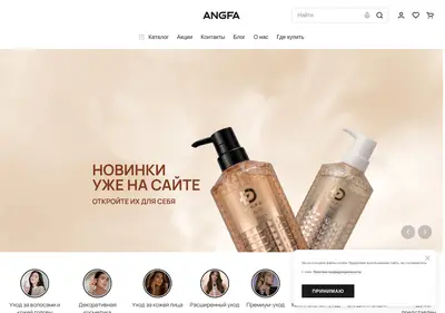 Снимок главной страницы angfa.ru