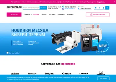 Снимок главной страницы cartridge.ru